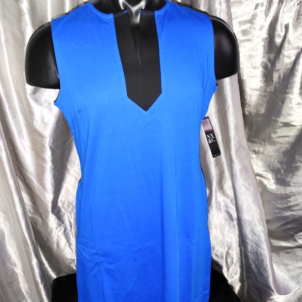 Splitneck Interlock NY&C Dress blue brand new with  tags